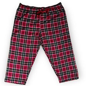 Beverly Rock Women's Red & Green Plaid Flannel Pajama Pants, Lounge Pants Sz 4X